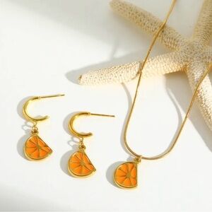 Orange Citrus Jewelry Set